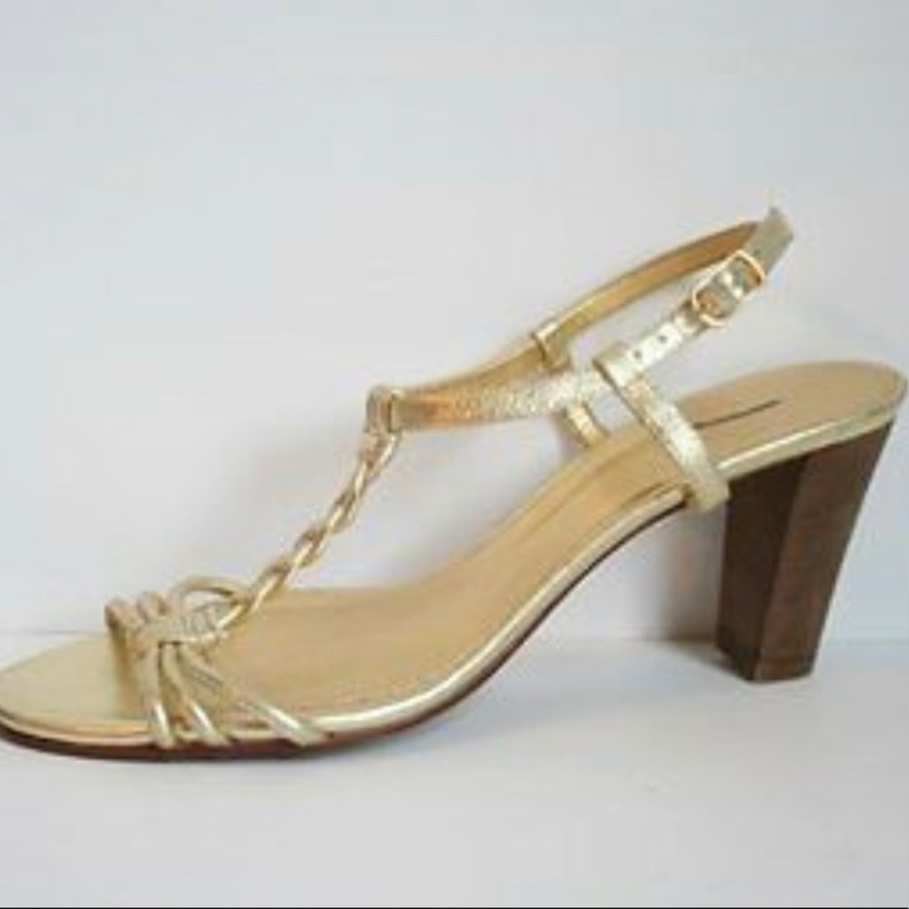 NWOT- J Crew Gold Leather Strappy Sandals - Size 6
